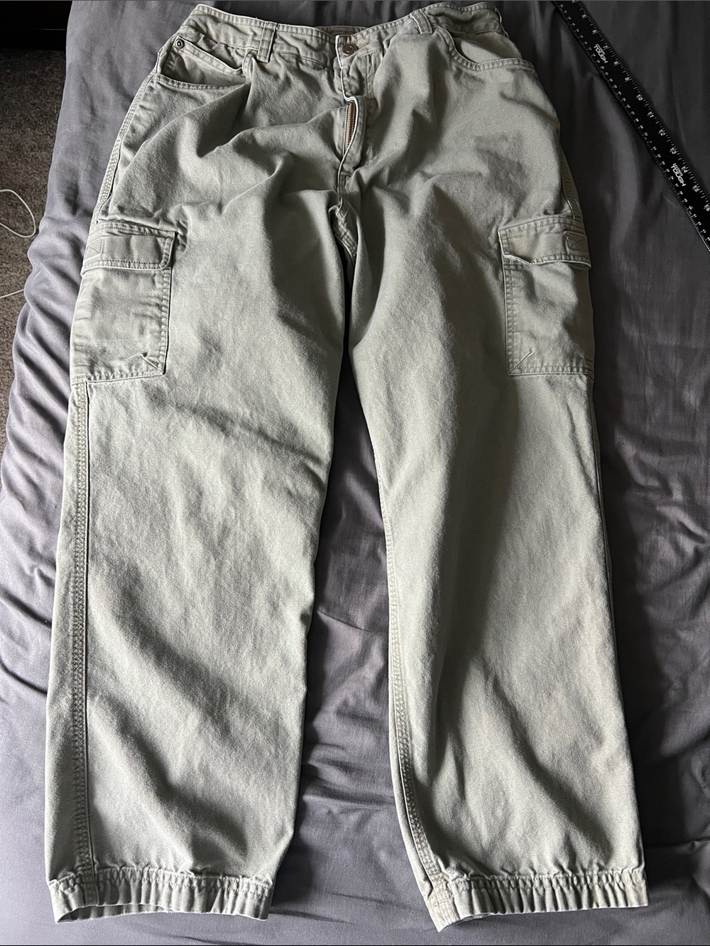 Duluth Trading Co Light Olive Cargo Pants